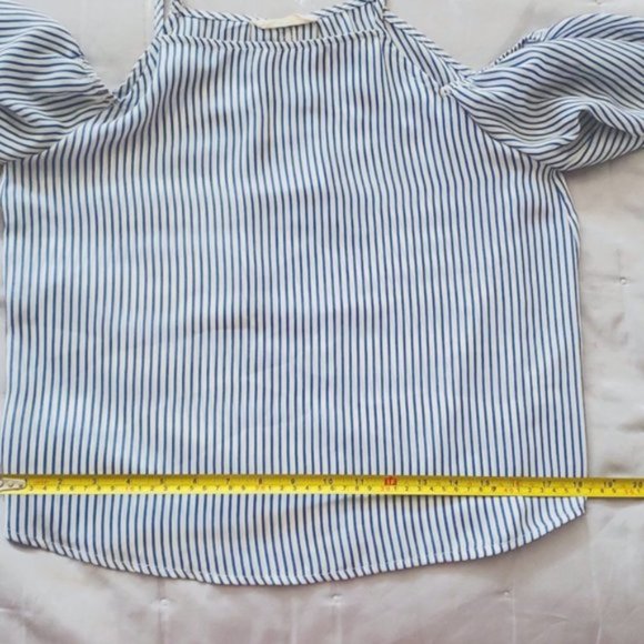 Elodie Flowy Off the Shoulder Boho Pinstripe strappy top- S - NWOT - Picture 15 of 16